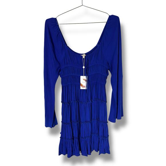 Chelsea & Violet Tiered Dress XL Peasant Boho Midi Flare Sleeve NWT - Picture 2 of 12